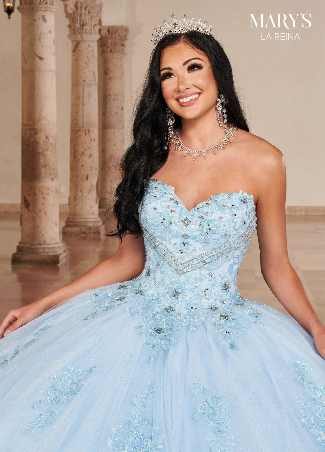 Lace Applique Quinceanera Dress by Mary's Bridal MQ2146