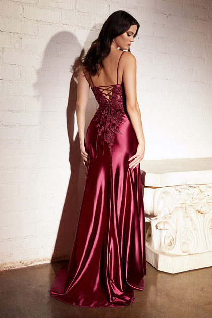 Enchanting Lace and Satin Gown by Cinderella Divine: CM318