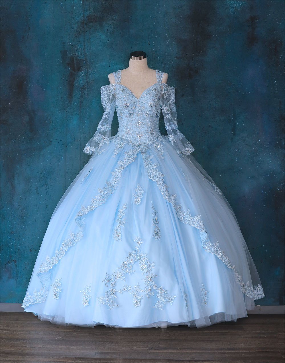 Lace Bell Sleeve Quinceanera Dress by Calla KY-70029 6 / Lilac