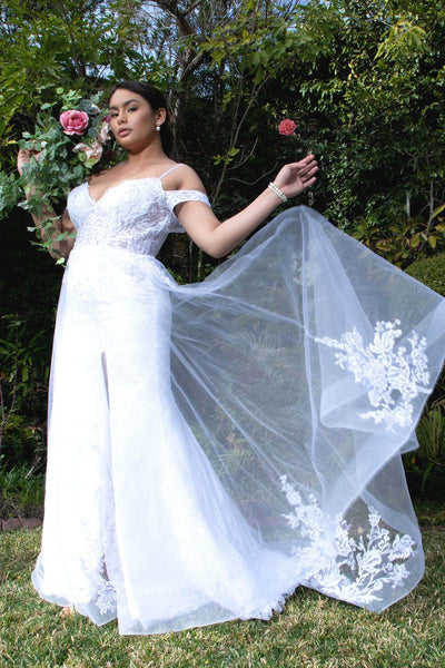 Lace Overskirt Wedding Gown by Elizabeth K GL1946