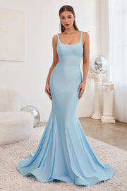 Lace-Up Back Mermaid Dress by Ladivine CD2219