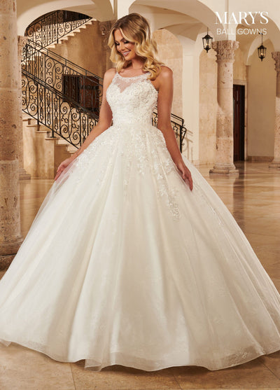 Lace Wedding Ball Gown by Mary's Bridal MB6091