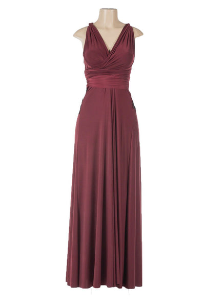 Lavender Long Convertible Jersey Dress by Poly USA-Long Formal Dresses-ABC Fashion