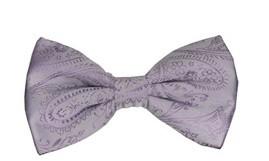 Lavender Paisley Bow Ties with Matching Pocket Squares-Men's Bow Ties-ABC Fashion