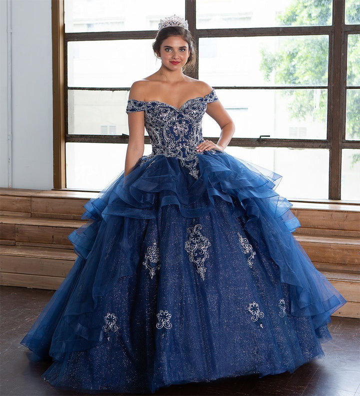 Layered Off Shoulder Glitter Quinceanera Dress by Calla KY018383X-Quinceanera Dresses-ABC Fashion