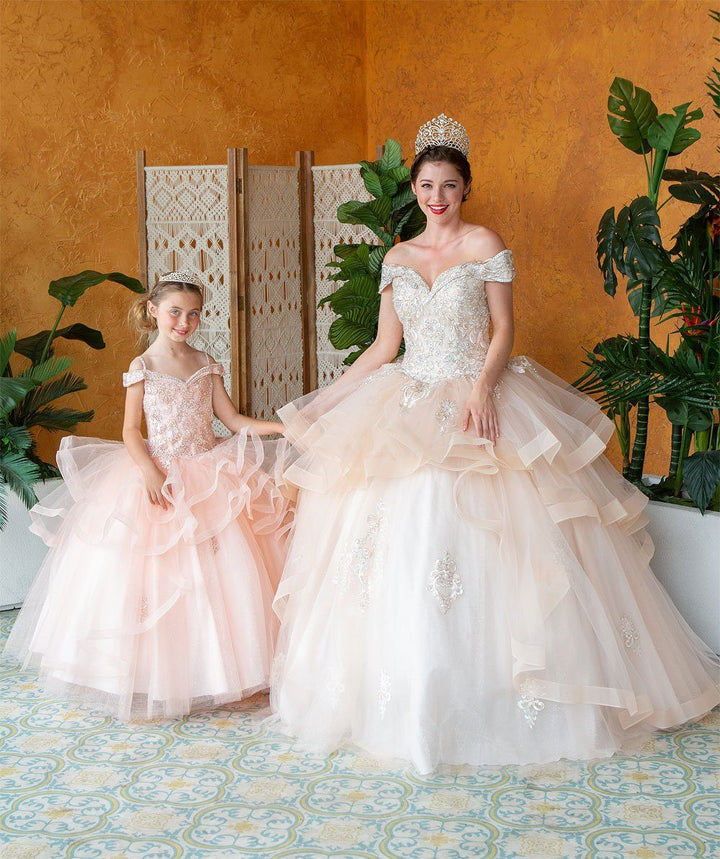 Layered Off Shoulder Glitter Quinceanera Dress by Calla KY018383X-Quinceanera Dresses-ABC Fashion