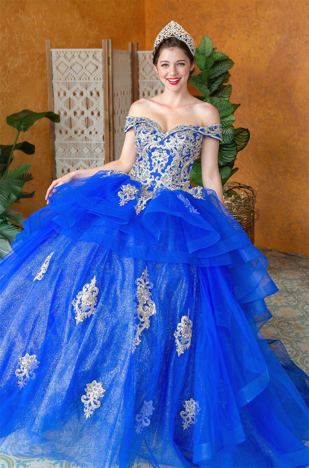 Layered Off Shoulder Glitter Quinceanera Dress by Calla KY018383X-Quinceanera Dresses-ABC Fashion