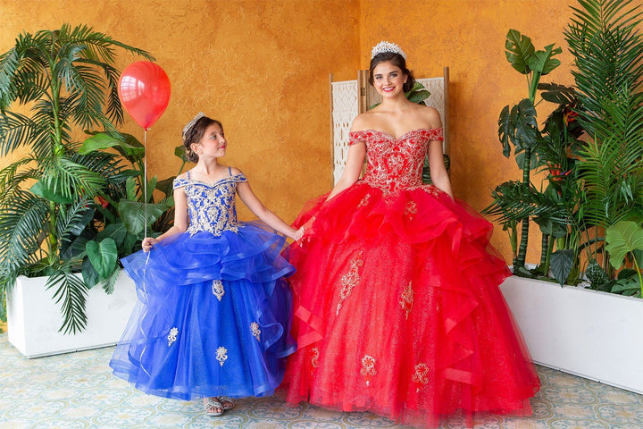 Layered Off Shoulder Glitter Quinceanera Dress by Calla KY018383X-Quinceanera Dresses-ABC Fashion