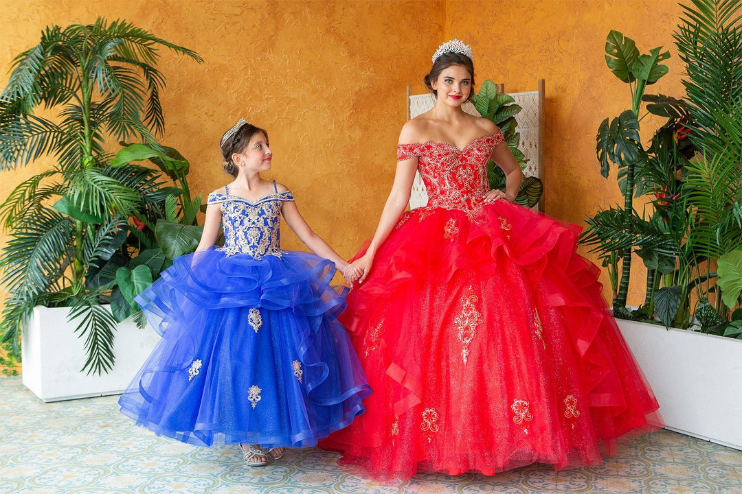 Layered Off Shoulder Glitter Quinceanera Dress by Calla KY018383X-Quinceanera Dresses-ABC Fashion