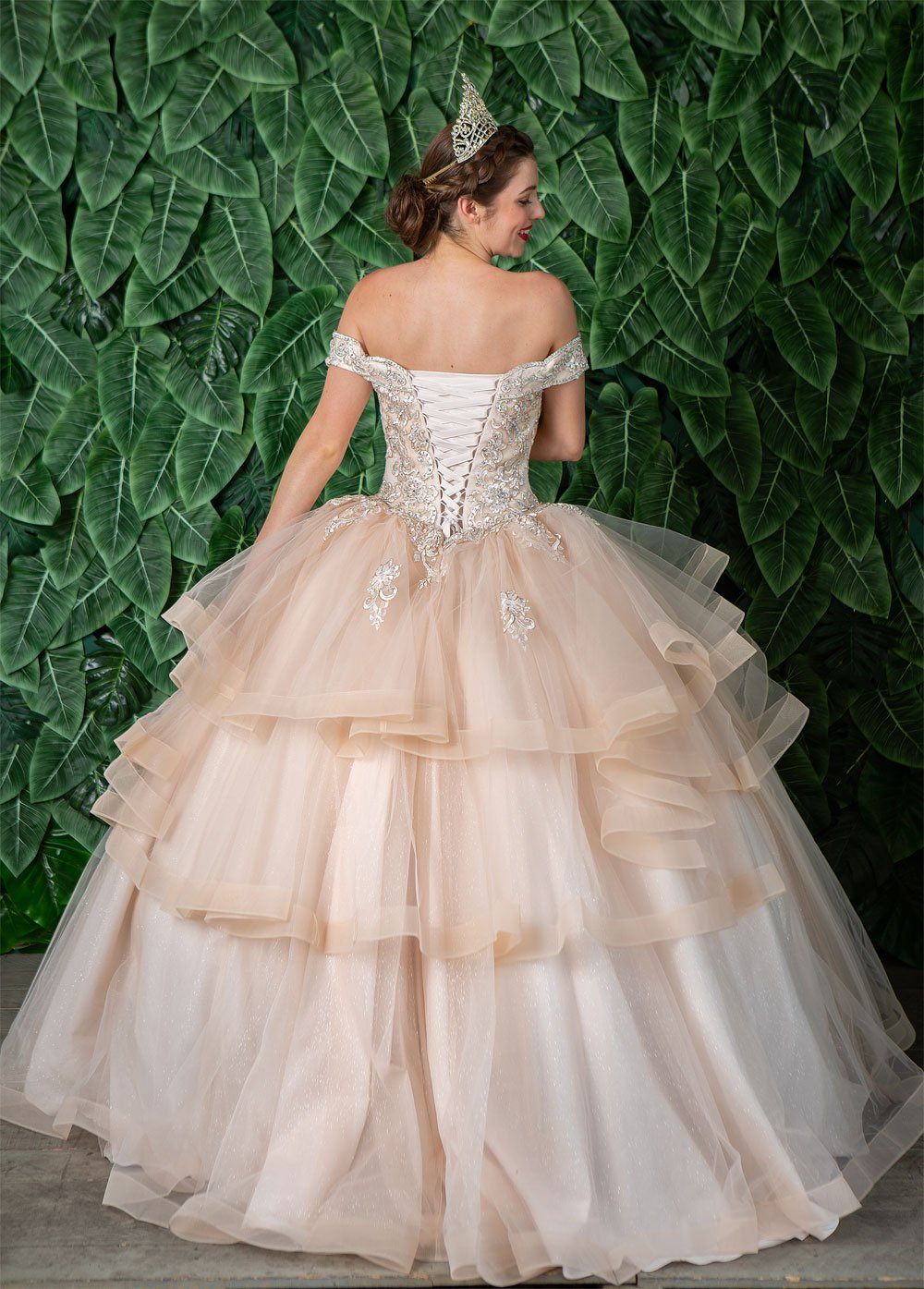 Layered Off Shoulder Glitter Quinceanera Dress by Calla KY018383X-Quinceanera Dresses-ABC Fashion