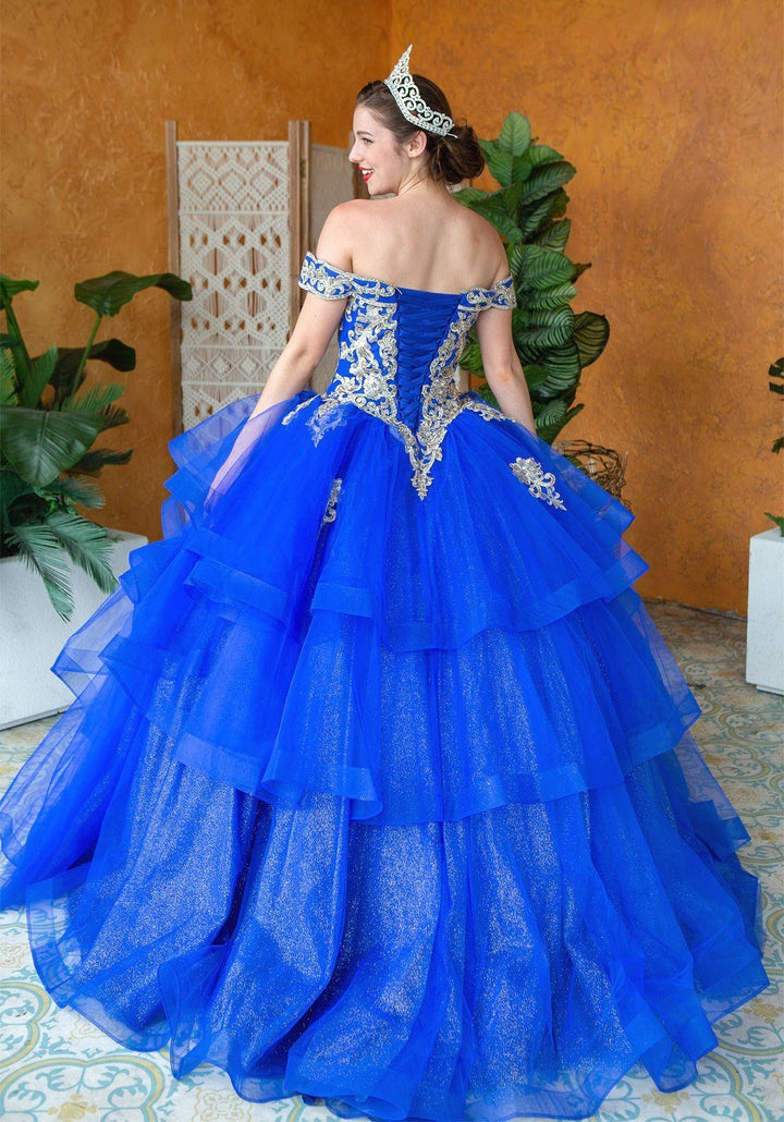 Layered Off Shoulder Glitter Quinceanera Dress by Calla KY018383X-Quinceanera Dresses-ABC Fashion