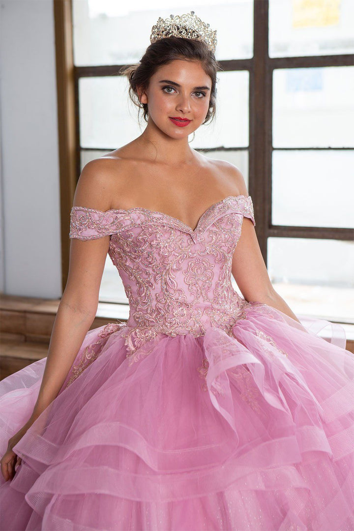 Layered Off Shoulder Quinceanera Dress by Calla KY018383X