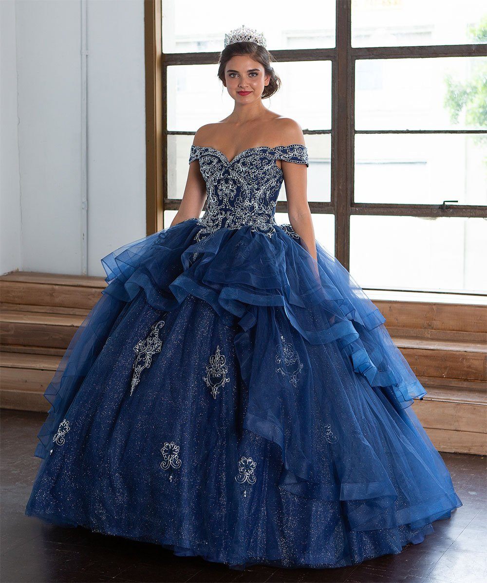 Layered Off Shoulder Glitter Quinceanera Dress by Calla KY018383X-Quinceanera Dresses-ABC Fashion