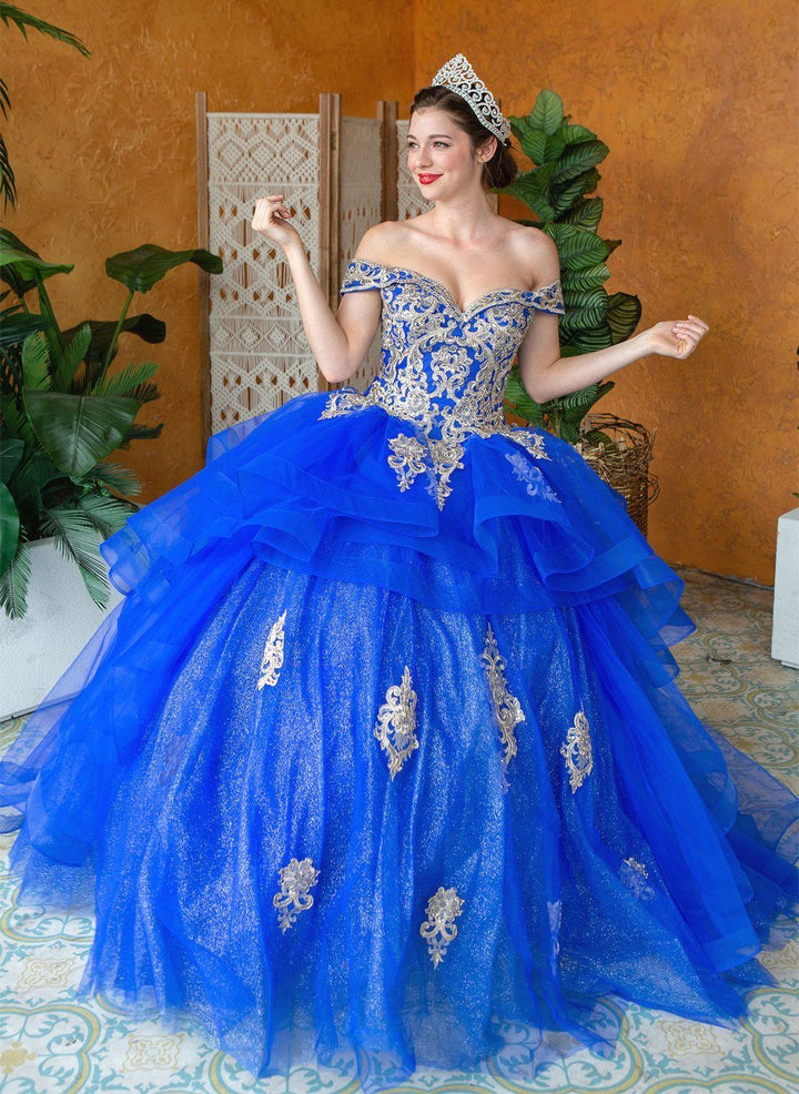 Layered Off Shoulder Glitter Quinceanera Dress by Calla KY018383X-Quinceanera Dresses-ABC Fashion