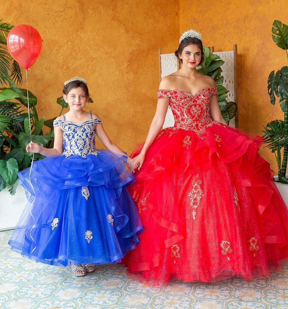 Layered Off Shoulder Glitter Quinceanera Dress by Calla KY018383X-Quinceanera Dresses-ABC Fashion