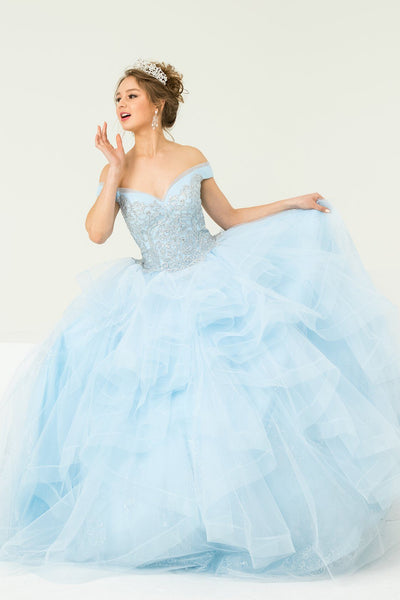 Layered Off Shoulder Quinceanera Dress by Leonia Lee 19005