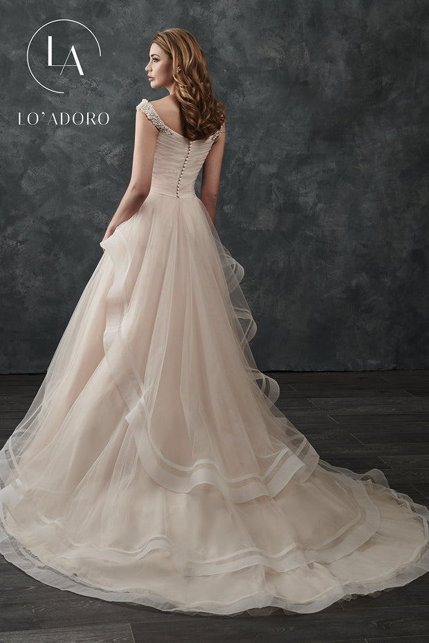 Layered Off Shoulder Wedding Dress by Mary's Bridal M667
