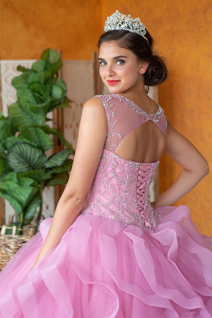 Layered Sleeveless Illusion Quinceanera Dress by Calla KY79288X-Quinceanera Dresses-ABC Fashion