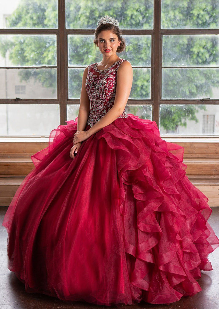 Layered Sleeveless Illusion Quinceanera Dress by Calla KY79288X-Quinceanera Dresses-ABC Fashion