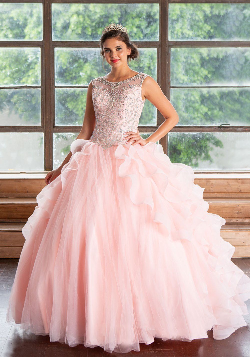 Layered Sleeveless Illusion Quinceanera Dress by Calla KY79288X-Quinceanera Dresses-ABC Fashion