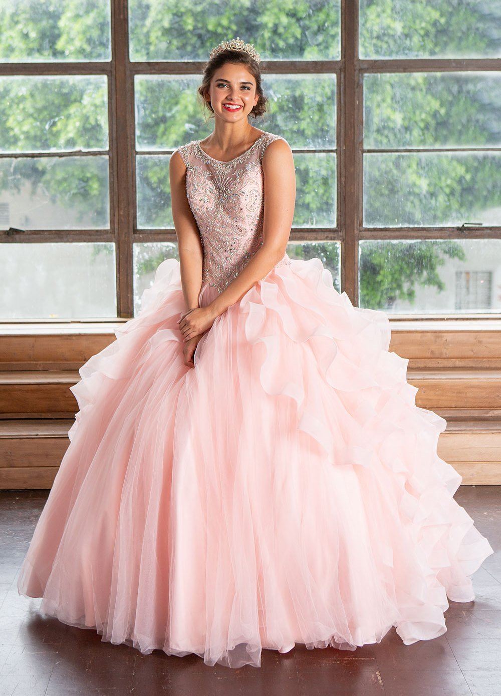 Layered Sleeveless Illusion Quinceanera Dress by Calla KY79288X-Quinceanera Dresses-ABC Fashion