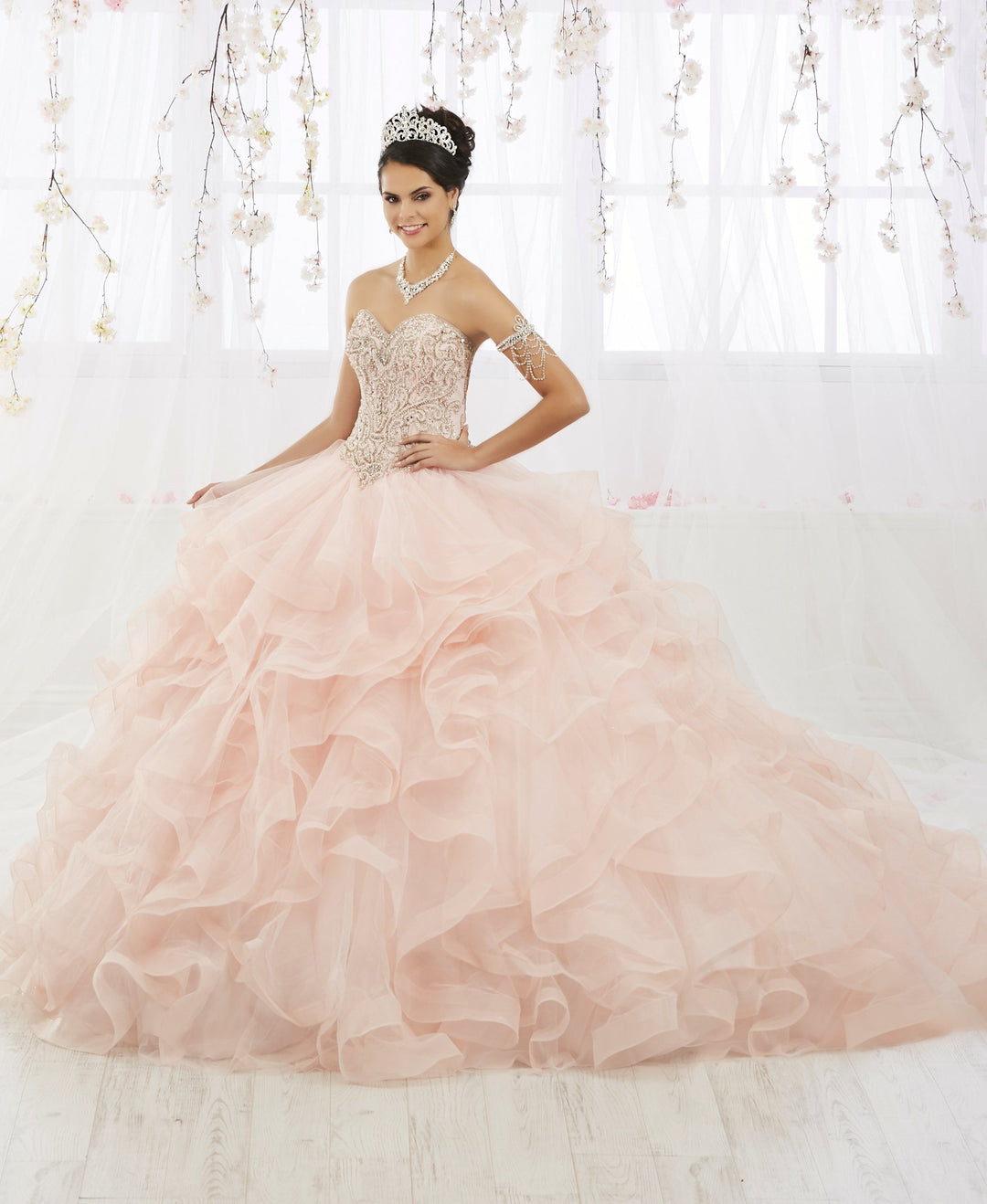 Layered Strapless Tulle Quinceanera Dress by House of Wu 26911-Quinceanera Dresses-ABC Fashion