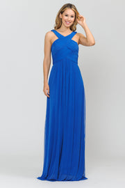 Long A-line Dress with Pleated Bodice by Poly USA 8554
