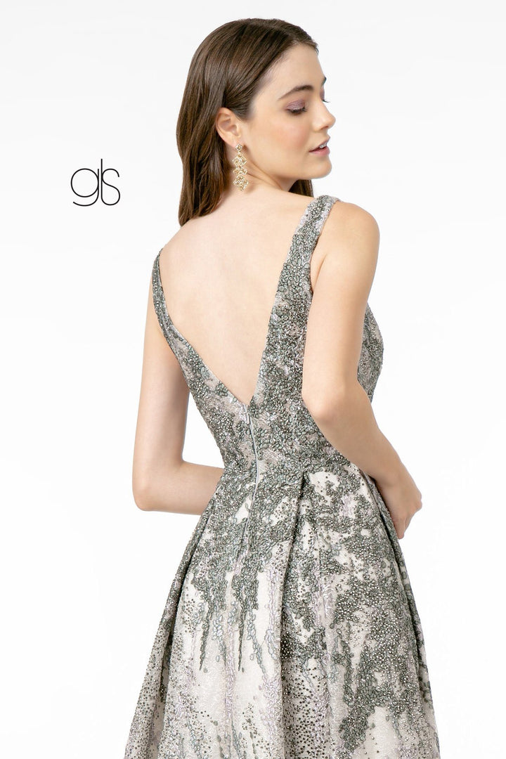 Long A-line Jeweled Lace Dress by Elizabeth K GL1835
