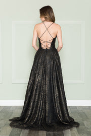 Long A-line Lace Dress by Poly USA 8862