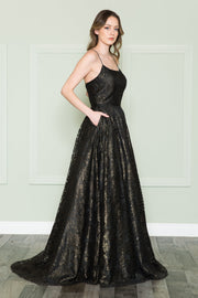 Long A-line Lace Dress by Poly USA 8862