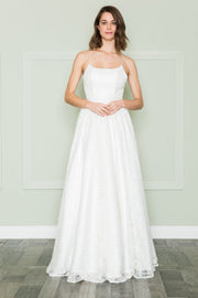 Long A-line Lace Dress by Poly USA 8862