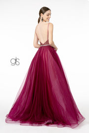 Long A-line Tulle Dress with Embellished Bodice by Elizabeth K GL2991