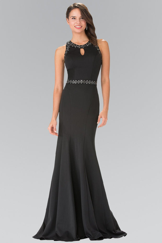 Long Beaded Dress with Sheer Back by Elizabeth K GL2303-Long Formal Dresses-ABC Fashion