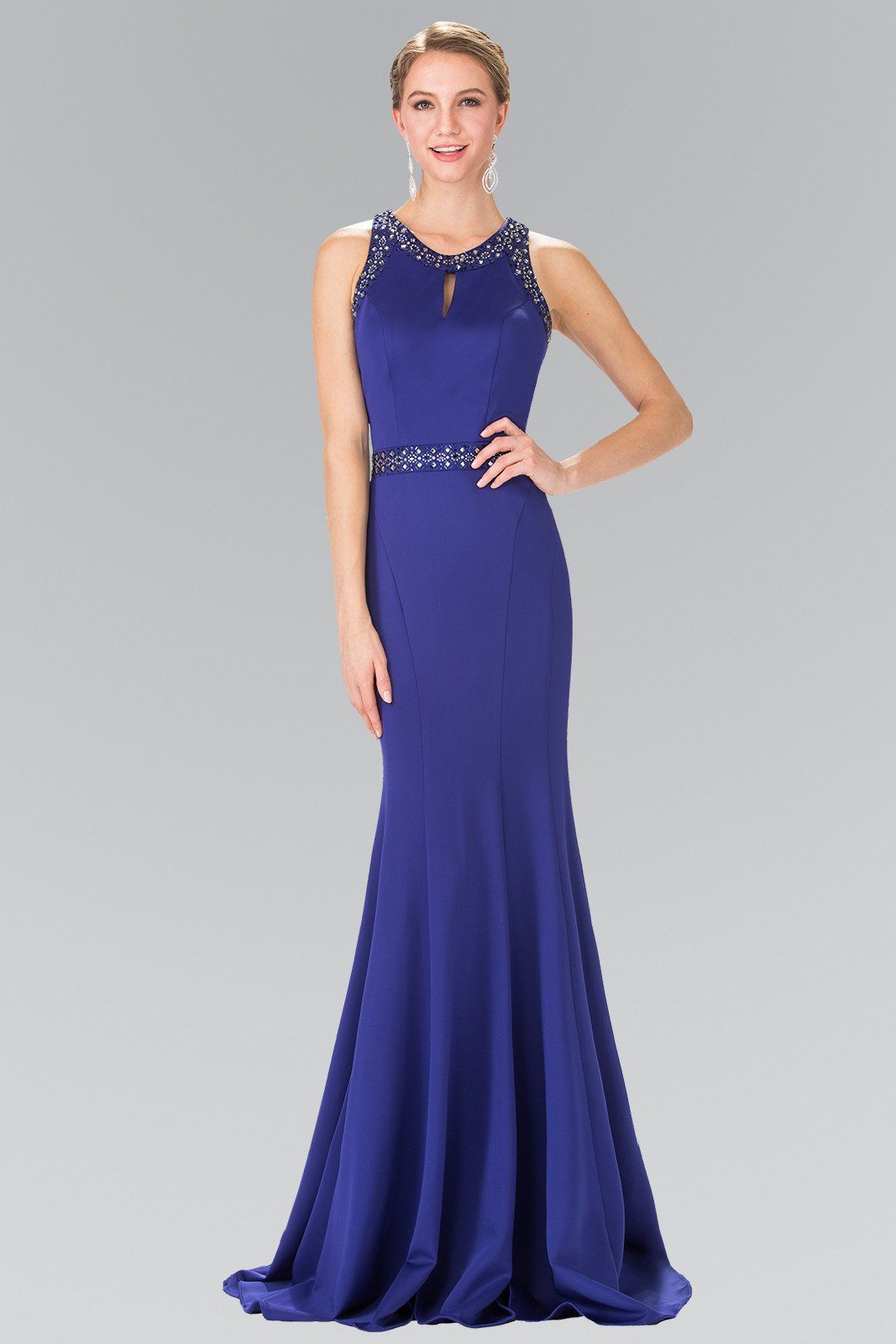 Long Beaded Dress with Sheer Back by Elizabeth K GL2303-Long Formal Dresses-ABC Fashion