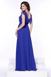 Long Butterfly Chiffon Sleeve Dress by Nox Anabel 7123