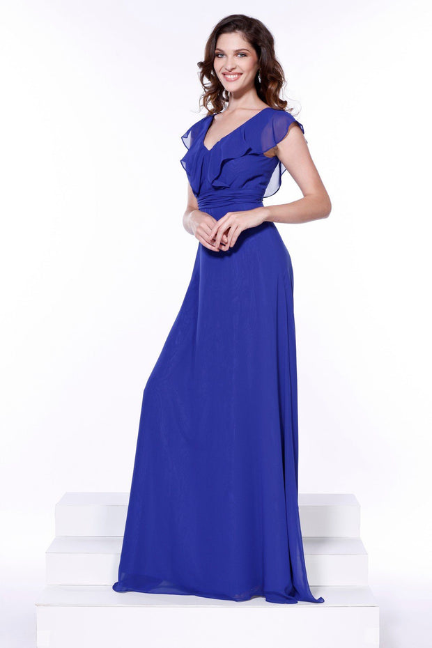 Long Butterfly Chiffon Sleeve Dress by Nox Anabel 7123