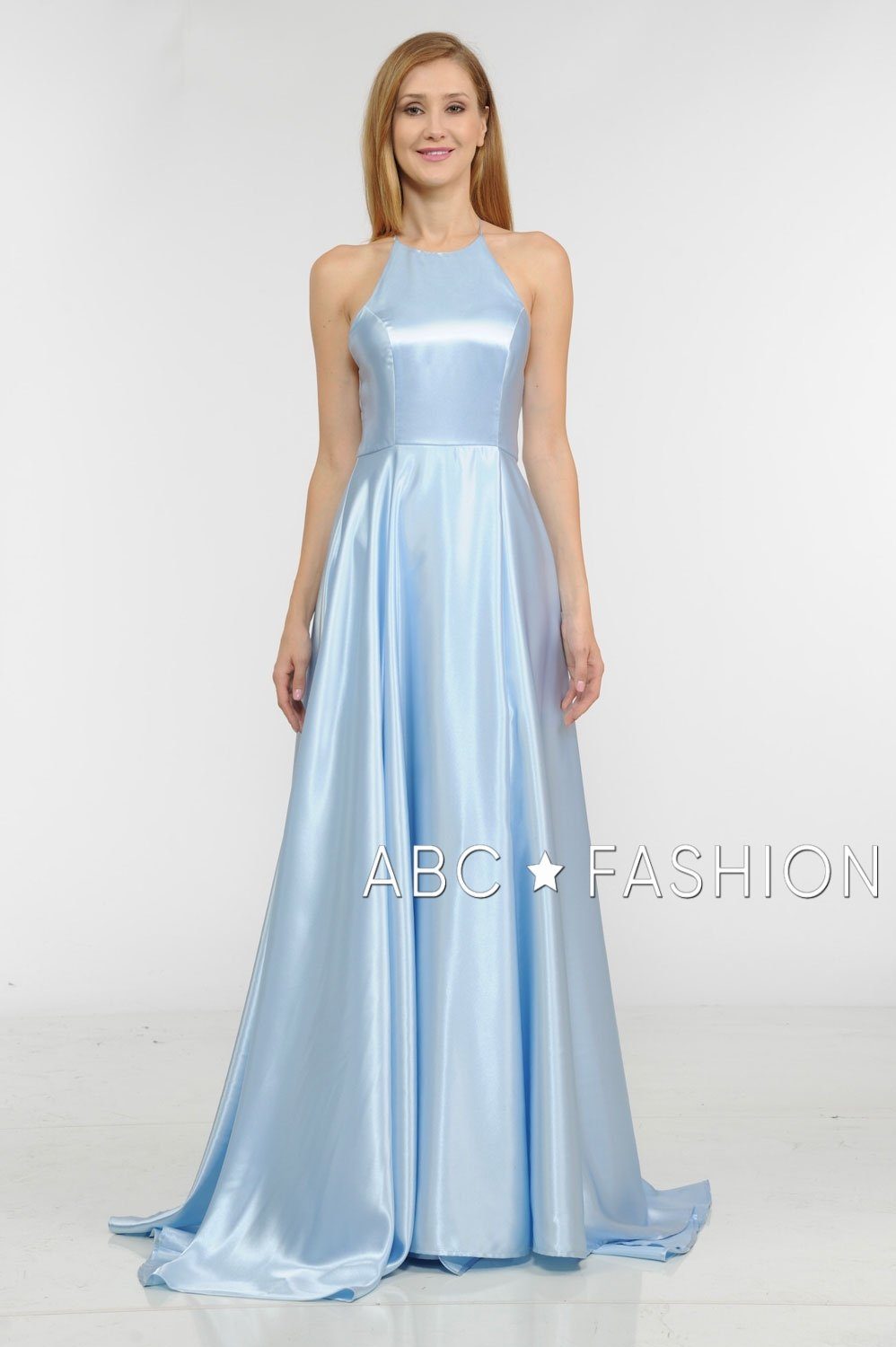 Long Charmeuse Dress with Strappy Open Back by Poly USA 8250-Long Formal Dresses-ABC Fashion