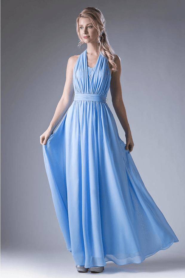 Convertible neckline chiffon clearance gown