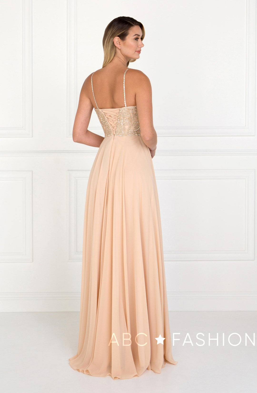 Long Embellished Sweetheart Chiffon Dress by Elizabeth K GL1571-Long Formal Dresses-ABC Fashion