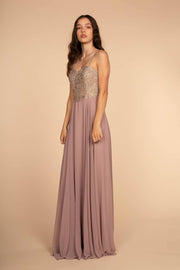 Long Embellished Sweetheart Chiffon Dress by Elizabeth K GL1571-Long Formal Dresses-ABC Fashion