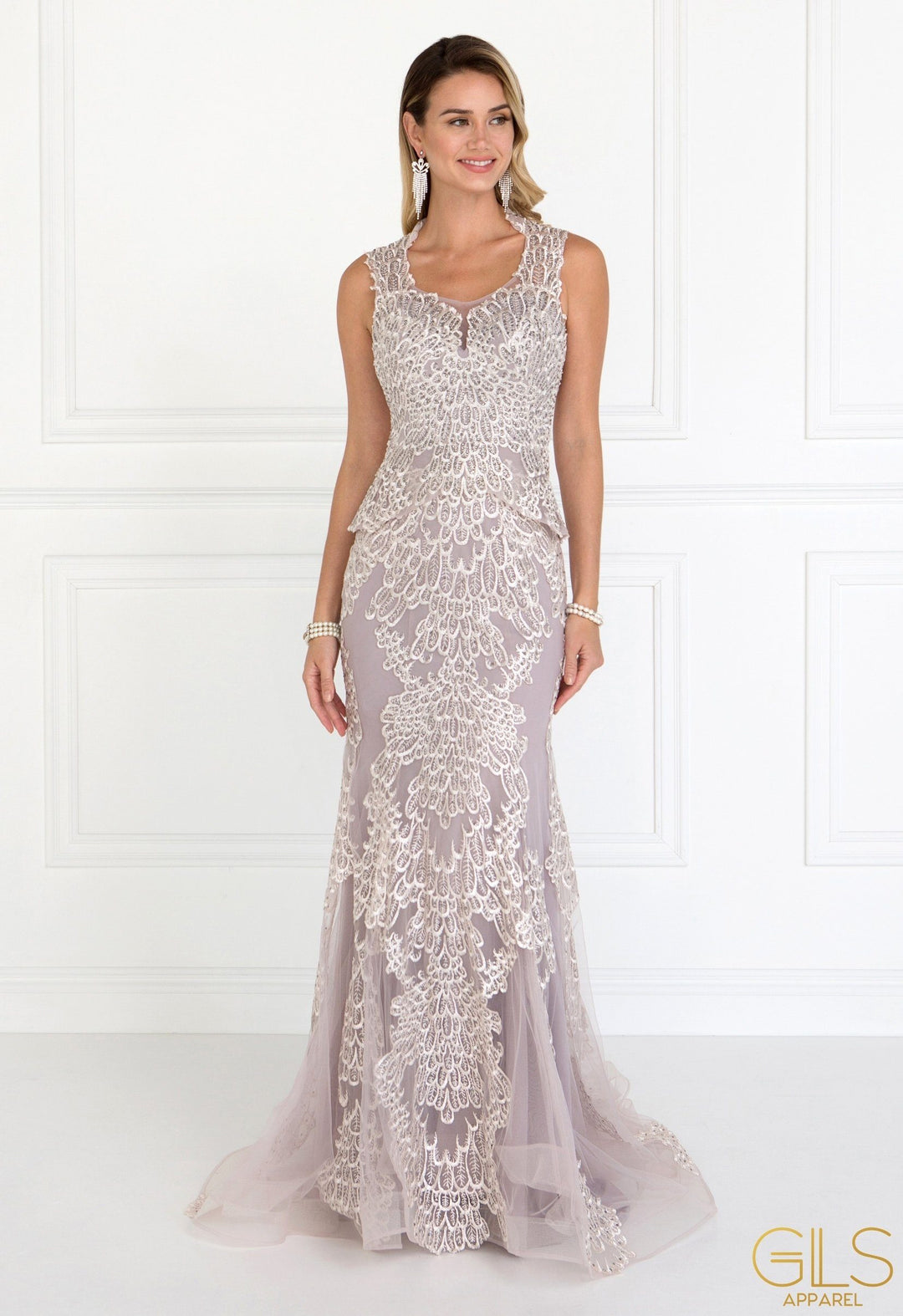Long Embroidered Mauve Dress by Elizabeth K GL1530-Long Formal Dresses-ABC Fashion
