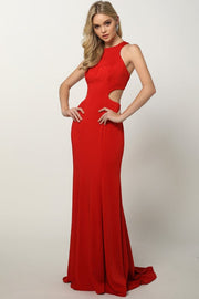 Long Fitted Cutout Dress by Juliet 679