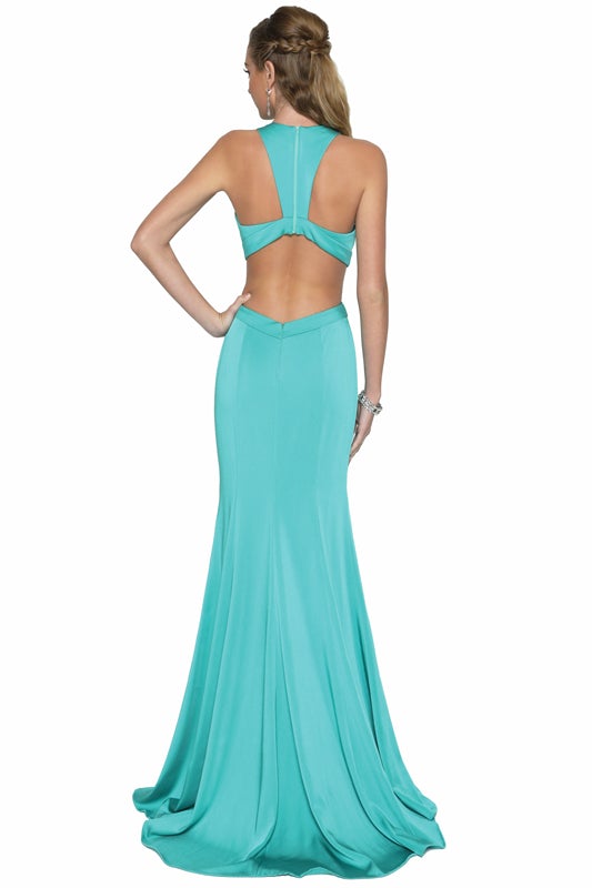 Long Fitted Cutout Dress by Juliet 679