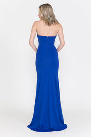 Long Fitted Illusion Strapless Dress by Poly USA 8488