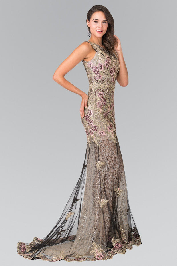 Long Floral Embroidered Lace Dress by Elizabeth K GL2269-Long Formal Dresses-ABC Fashion