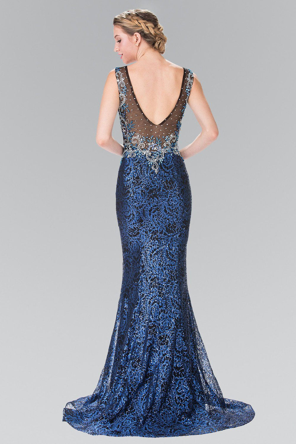 Long Floral Embroidered Sequined Dress by Elizabeth K GL2341-Long Formal Dresses-ABC Fashion