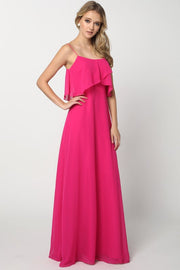 Long Flounce Top Chiffon Dress by Juliet 591