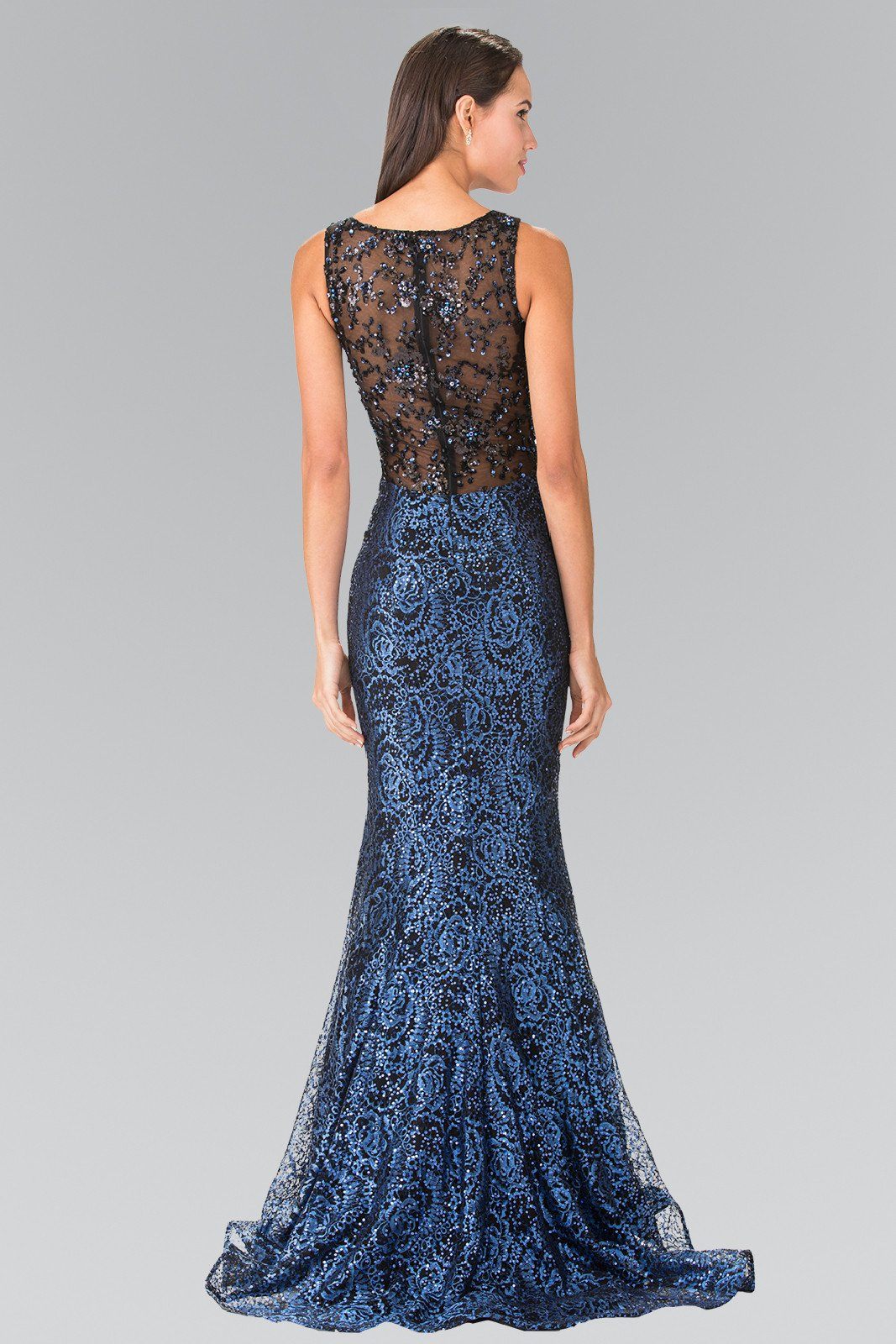 Long Flower Sequined Lace Dress by Elizabeth K GL2268-Long Formal Dresses-ABC Fashion