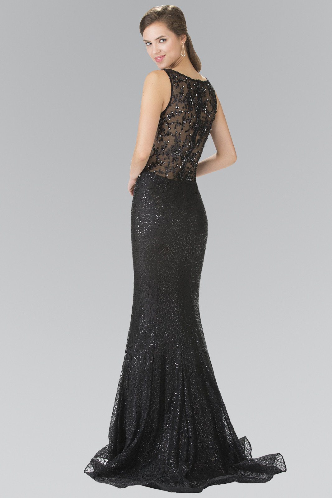 Long Flower Sequined Lace Dress by Elizabeth K GL2268-Long Formal Dresses-ABC Fashion