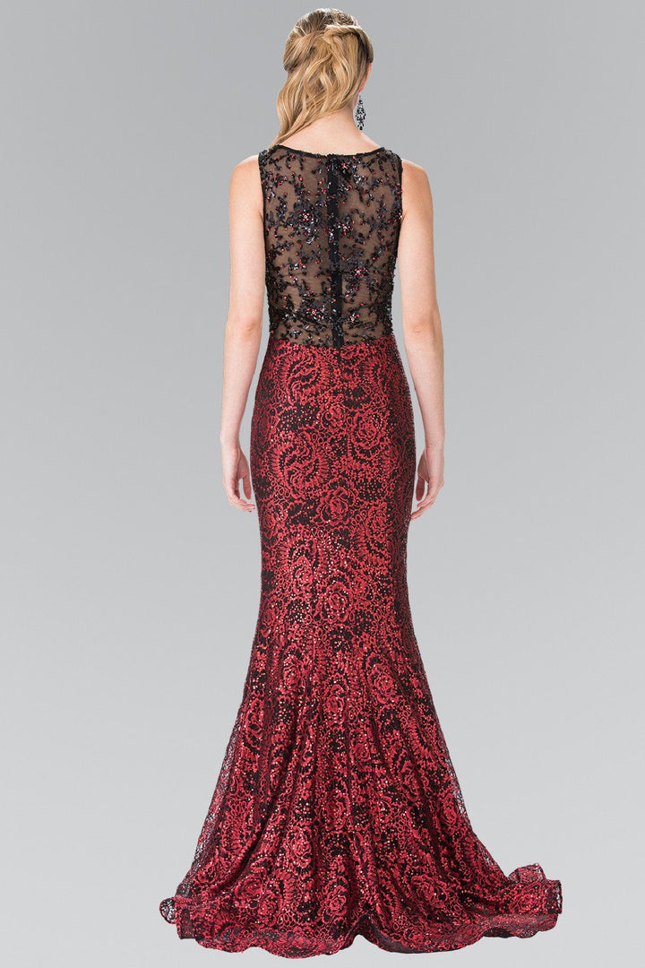 Long Flower Sequined Lace Dress by Elizabeth K GL2268-Long Formal Dresses-ABC Fashion